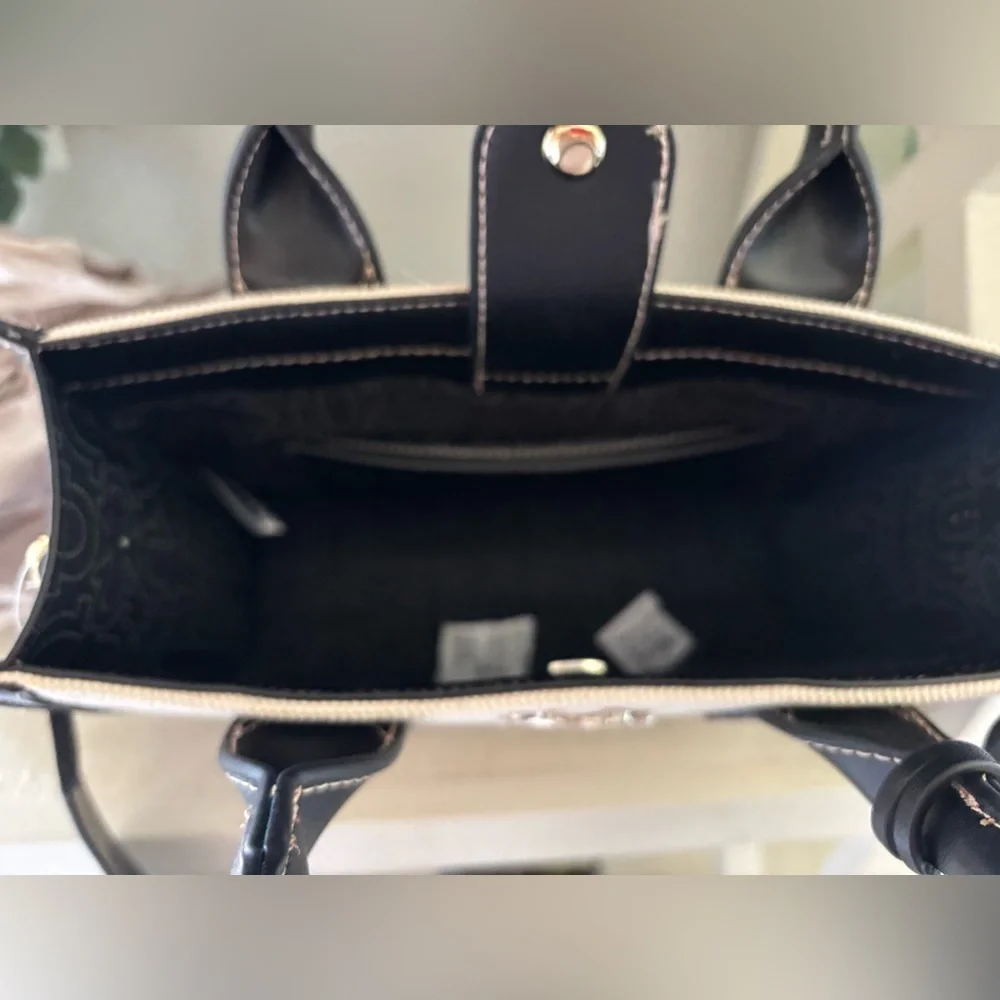 True Religion Black and Cream Women's Branded Guitar Strap Bag - Picture 7 of 8